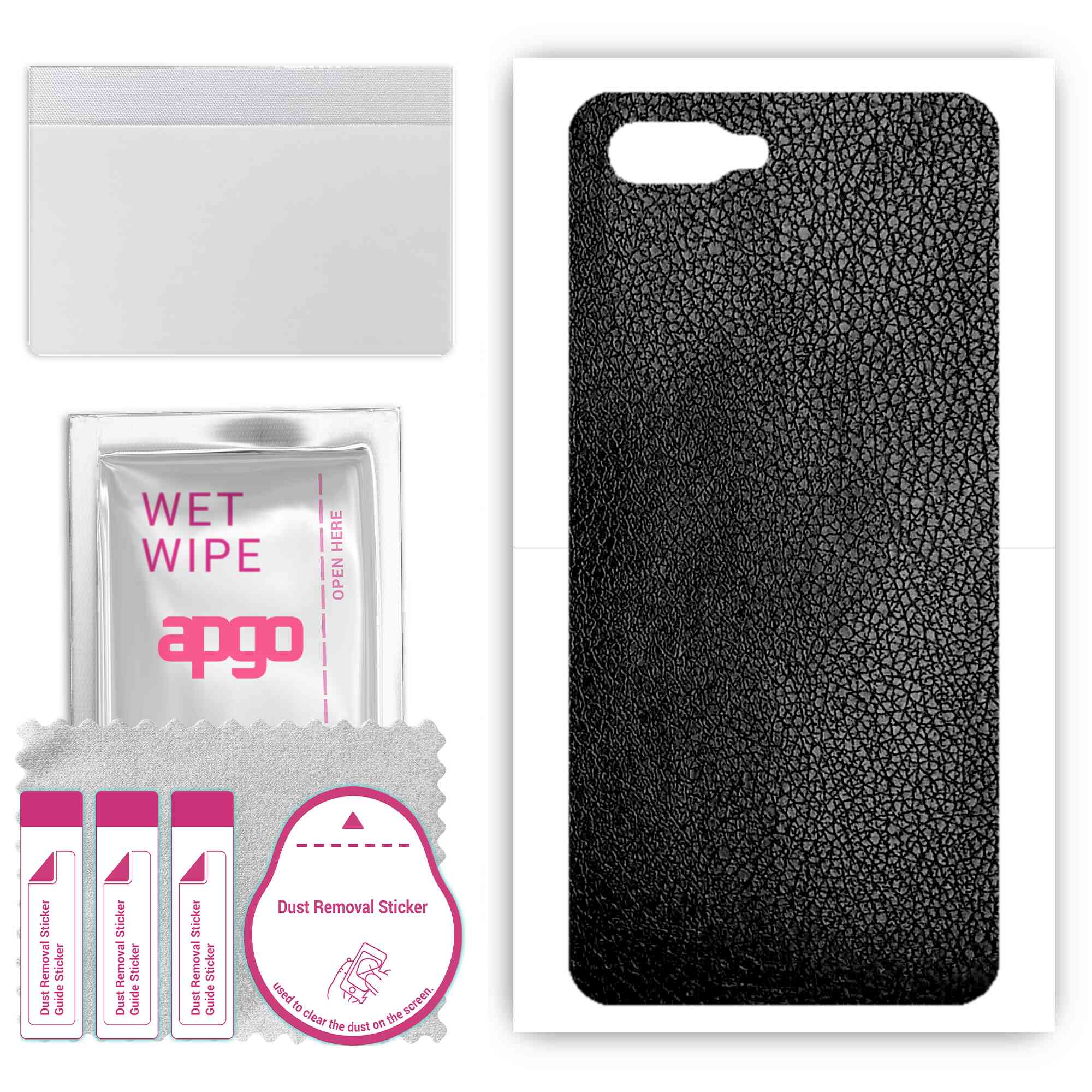 

apgo Protective Skin Sticker for the back compatible with Oppo RX17 Neo, Wrap Film, Foil, Vinyl - Pattern Black Leather