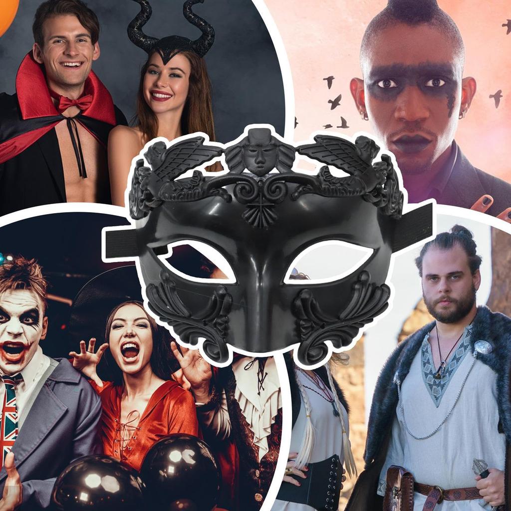 Men's Masquerade Masks - Roman/Greek Masks - Venetian Half-Face Masks, Suitable For Masquerade Balls, Carnivals, And Parties