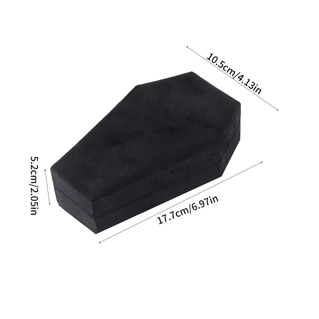 Black Gothic Coffin Shaped Velvet Jewelry Storage Box