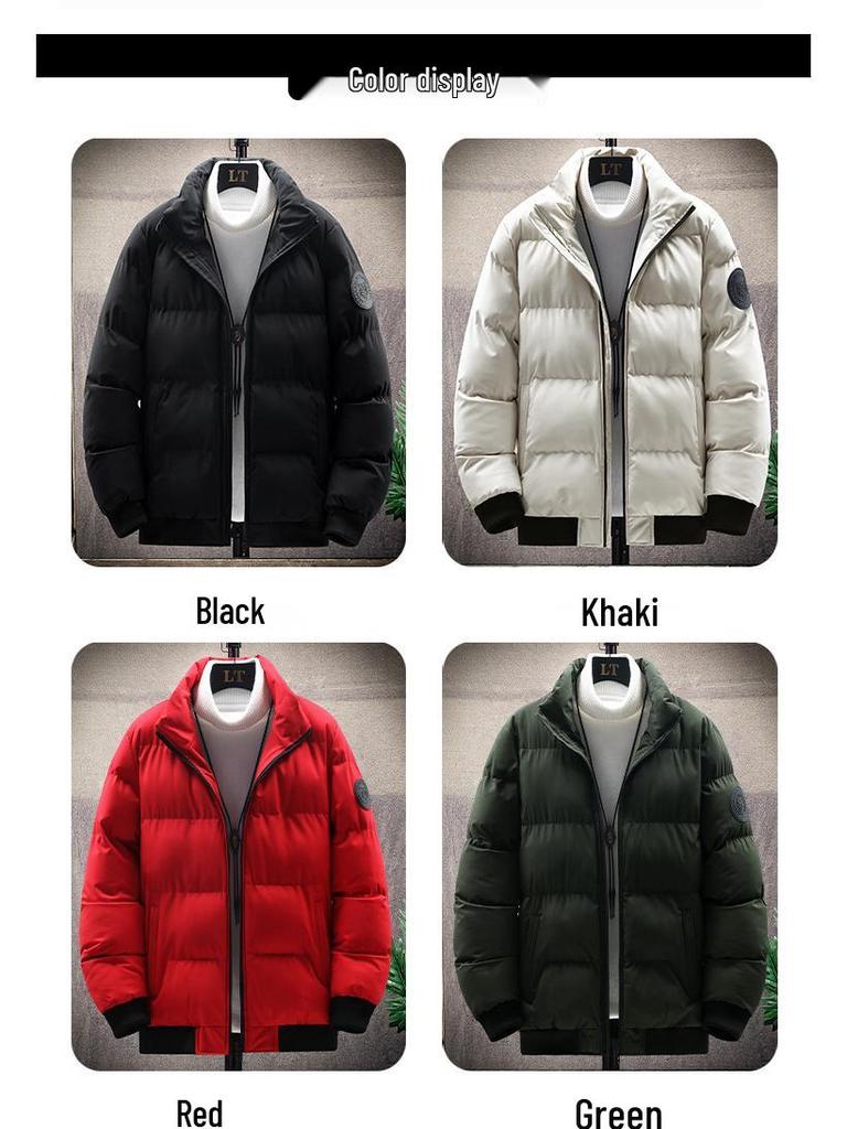 Pánská bunda s tygří hlavou, stojáčkem a bavlněnou výplní - Podzimní/Zimní zahuštěný kabát pro mládež