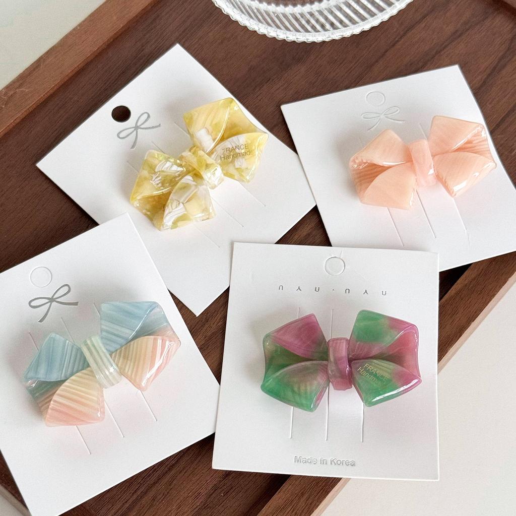 Acetate Chic Bowknot Hair Clip For Women Premium Duckbill Claw Accessory In Trendy Summer Colors With Stylish Patterns Geometric