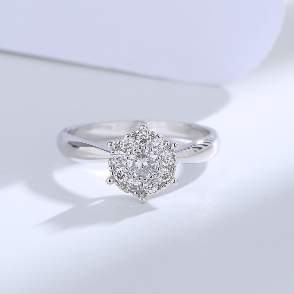 

Buyee 925 Sterling Silver Wedding Ring Light White Zircon Ring Finger for Girl Woman Classic Family Party Fine Jewelry Circle 9