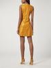Elegantes Partykleid für Damen, neues gelbes Designer-Kleid aus 100 % echtem Lammleder