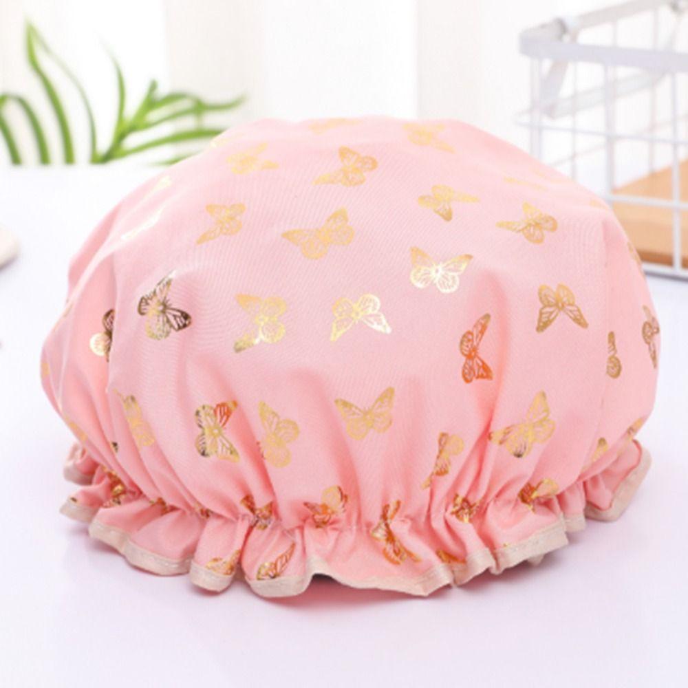 Double Hair Cap Waterproof Head Cover Reusable Shower Cap  Shampoo Hair Bath Makeup