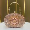 Neue Crossbody Tasche Damen Strass Sonnenblume Voll Diamant Ovale Clutch, Elegante Lady Handtasche für Abendbankett, für Kleid & Cheongsam