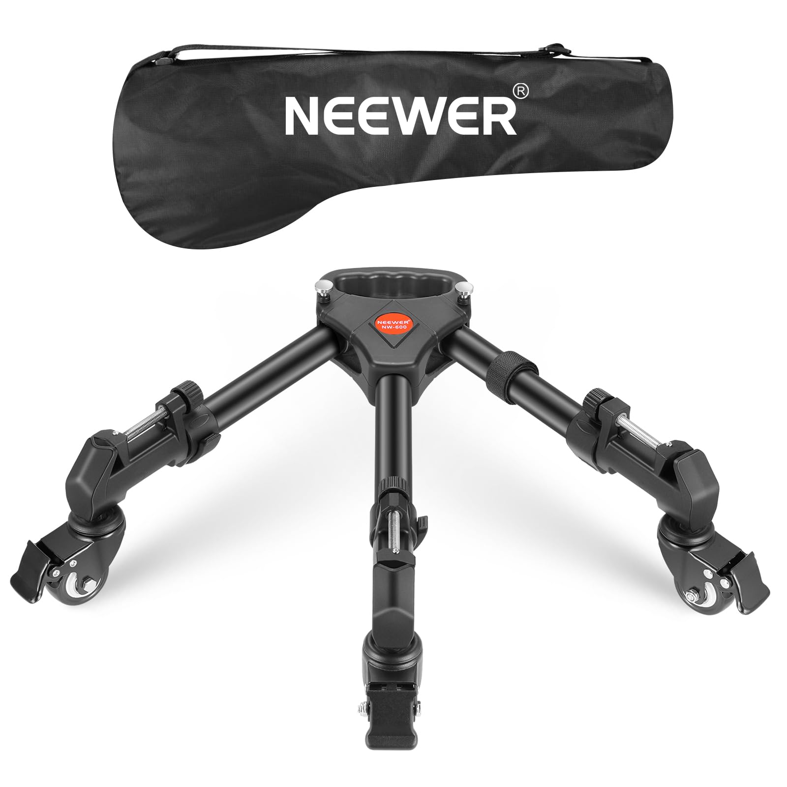 

Neewer Professional Heavy Duty Photography Tripod Dolly with Rubber Wheels and Adjustable Leg Mount for DSLR Camera/Camcorder/Photo/Video/Lighting чорний