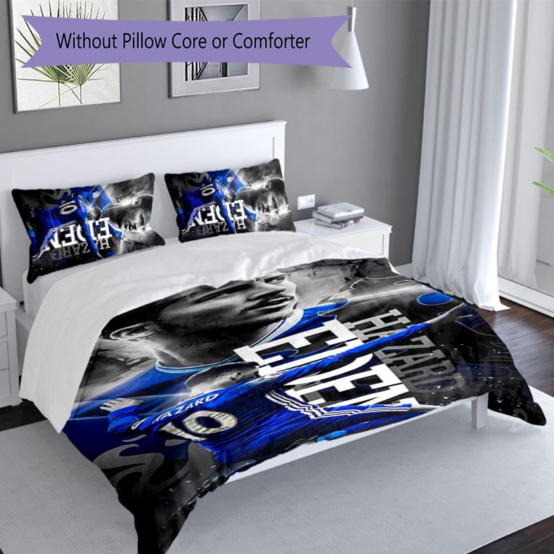 3-teiliges Chelsea FC Logo Bettwäsche-Set, Enthält 1 Bettbezug und 2 Kissenbezüge, Hautfreundlicher & Bequemer Stoff, Geeignete Bettwäsche-Sets