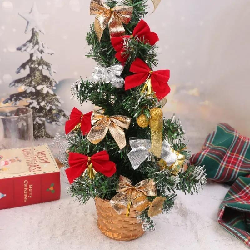 3612Pcs Christmas Bow Red Gold Velvet Bow Xmas Tree Pendant New Year Party Garland Gift Box Decoration Diy Handmade Supplies