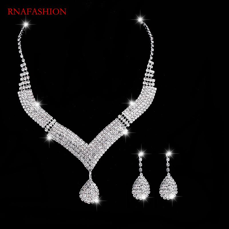 

Rhinestone Choker Necklace & Earring Set for Brides