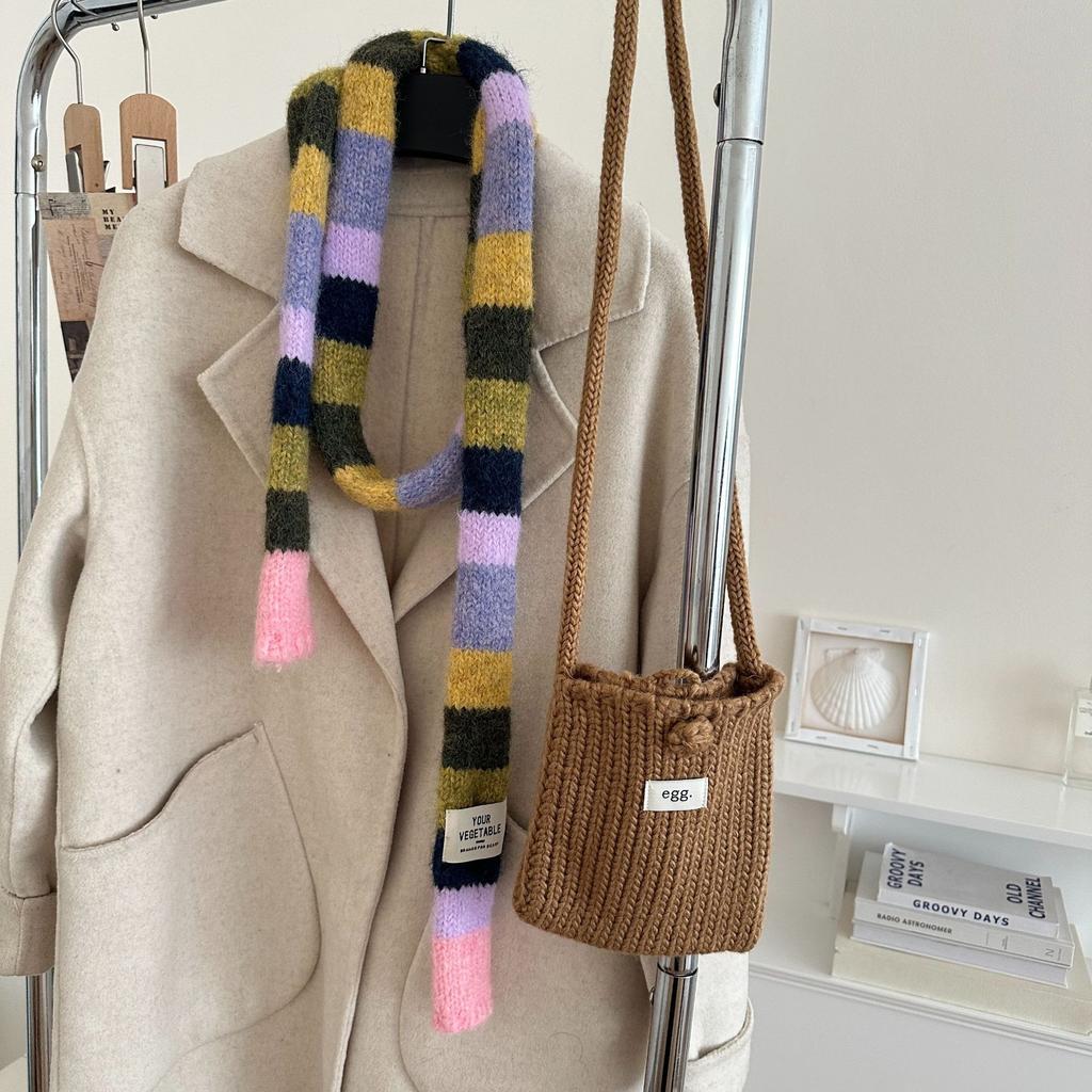 Striped Narrow Scarf Autumn/Winter New Style Men's and Women's Fashionable Items