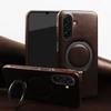 Magnetic Bracket Ring Genuine Leather Case For Samsung Galaxy A17 A07 A36 A16 A26 A56 A55 A35 A13 A06 A34 A54 Phone Back Cover
