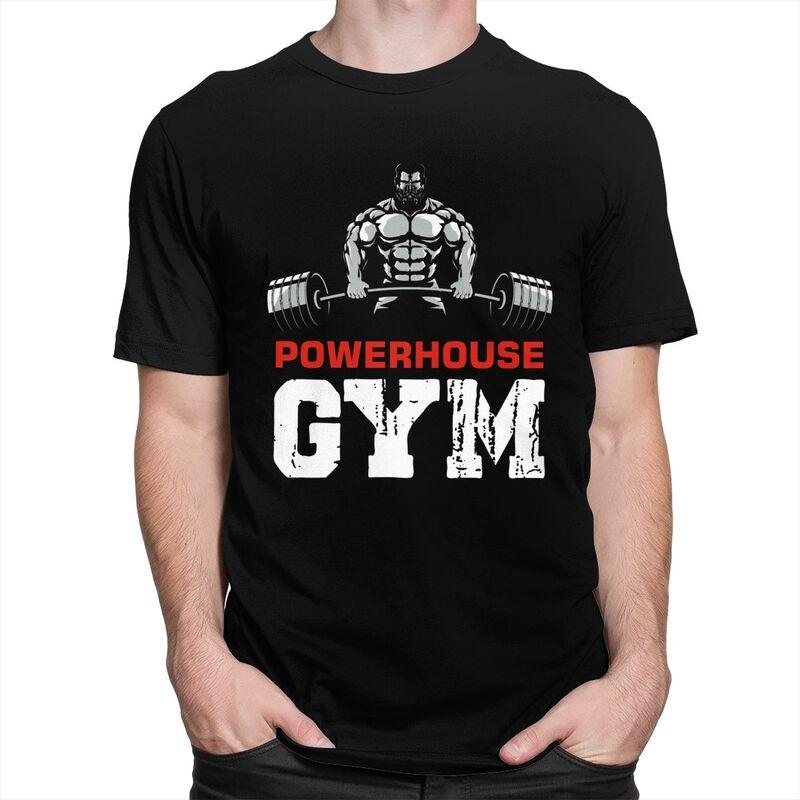 Custom Bodybuilding Fitness Powerhouse Gym T Shirt Men Short Sleeve Pure Cotton Tshirt Tee Tops Fashion Tshirts
