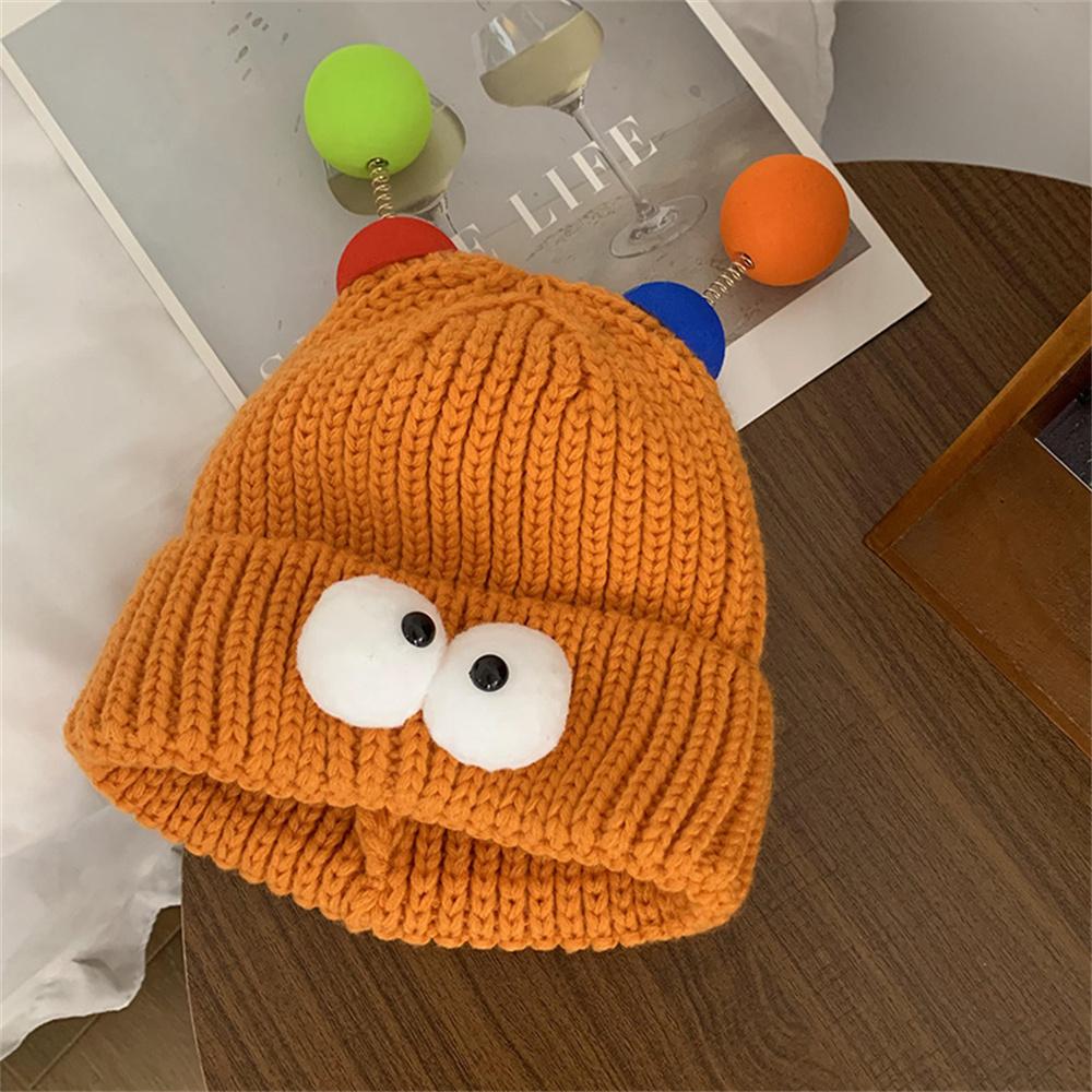 Big Eyes Woolen Hat Winter Warm Funny Short Thread Hip Hop Beanies Hat Women Men Boys Girls Elastic Knitted Skull Cap Headwear