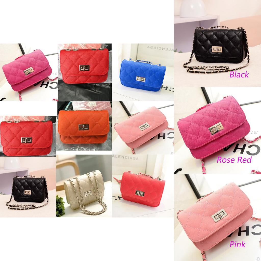 Women's Stylish Cute Mini Cross Body Chain Fashion Chain Small Pu Leather Shoulder Bag