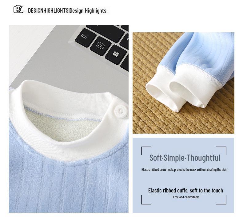 Children's Warm Velvet Underwear Set - Boys & Girls Autumn/Winter Pajamas