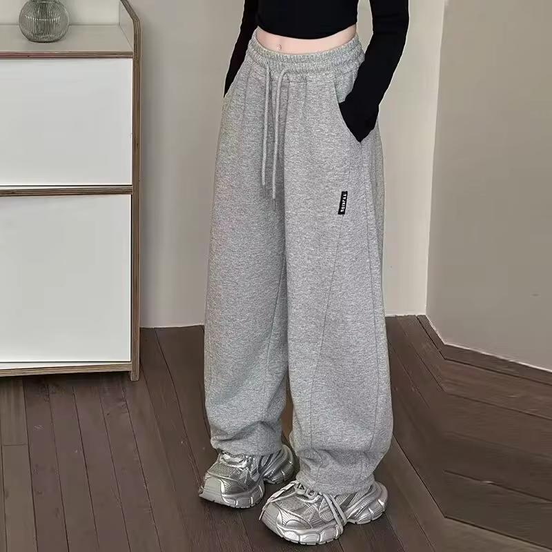 Dziewczęce spodnie z szerokimi nogawkami Wiosna Jesień Nowe Dziecięce Casualowe Spodnie Sportowe Nastolatki Elastyczny Pas Proste Bawełniane Spodnie Ubrania Dziecięce