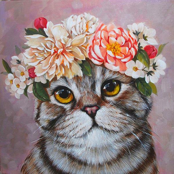 Diamond Embroidery Cat Picture Of Rhinestones Diamond Painting Animal Full Drill Square Mosaic Cross Stitch Home Decor