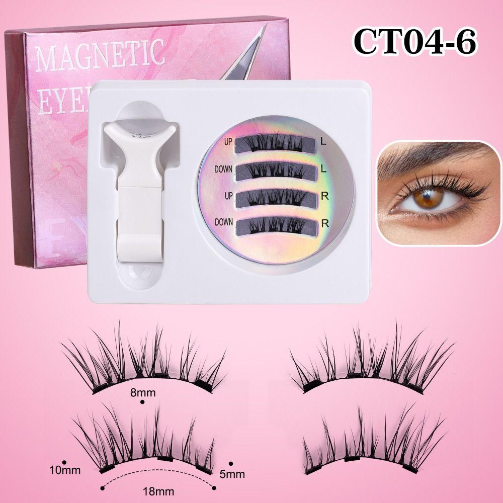 L Curl Glue Free False Eyelashes DIY Faux Mink Lashes Magnetic Suction False Eyelashes  Cosplay