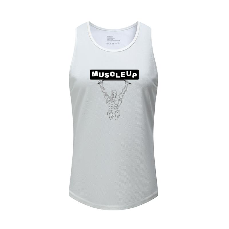 

Muscleguys Womens Running Gym Sports Tank Top Mesh Quick-drying Fitness Bodybuilding Workout Summer Fashion Casual Track Field Singlets XL белый