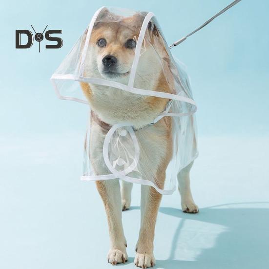 Jachetă de ploaie transparentă pentru câini de companie, cu glugă, impermeabilă, la modă, ușoară, pentru animale de companie, haină de ploaie pentru câini mici și medii, pisici