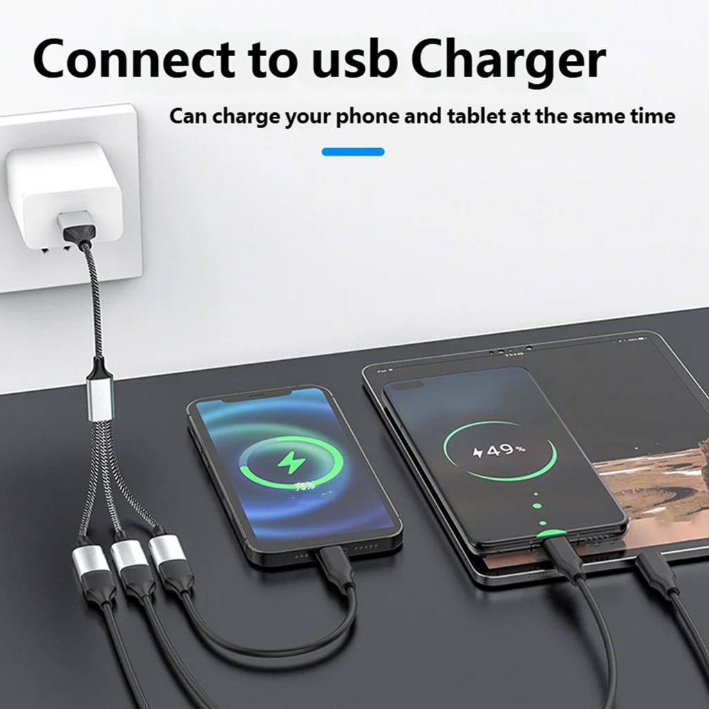 USB Type C to USB A Splitter Featuring OTG Functionality for Keyboards Mouse Cameras Efficient Charging and Data Sync