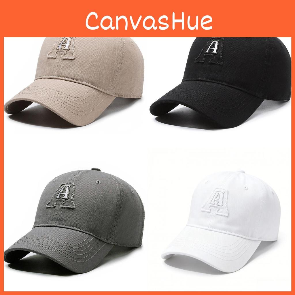 Korean Style Embroidered A Letter Baseball Hat With Curved Brim And Sunshade For Outdoor Casual