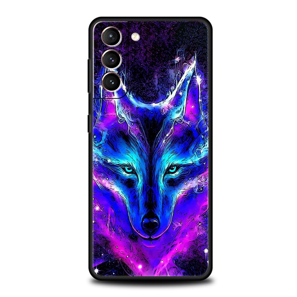 Wolf Animal Case For Samsung Galaxy S22 Ultra S21 S20 FE 5G S10 S9 S24 Plus S10E S23 Phone Cover Black Silicone Soft