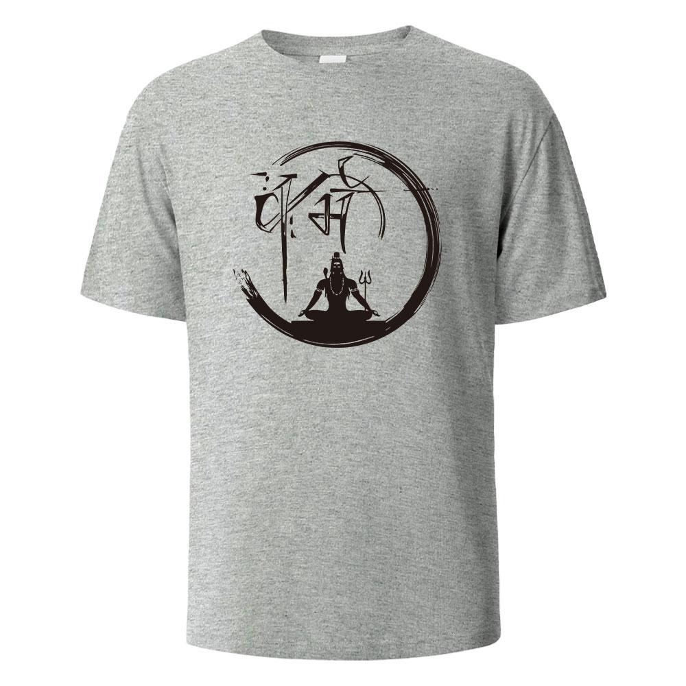 Men's Chinese Ink PaintingT-Shirt Streetwear 100% Cotton Tops For Men Women Summer Breathable ShortSleeved O-neck Basic Tees