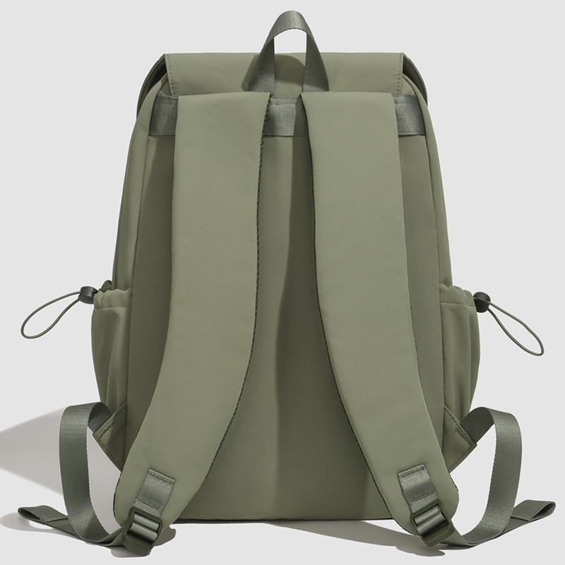 Minimalist Nylon Backpack for Women – Lightweight & Water-Resistant Design with Front Flap and Side Pockets, Perfect for Daily Use