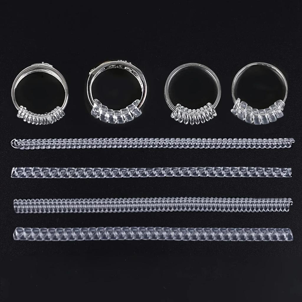 4pcs-Invisible Ring Size Adjuster for Loose Rings Ring Protection Adjuster, Spiral Ring Gasket Jewelry Fastener Is Suitable