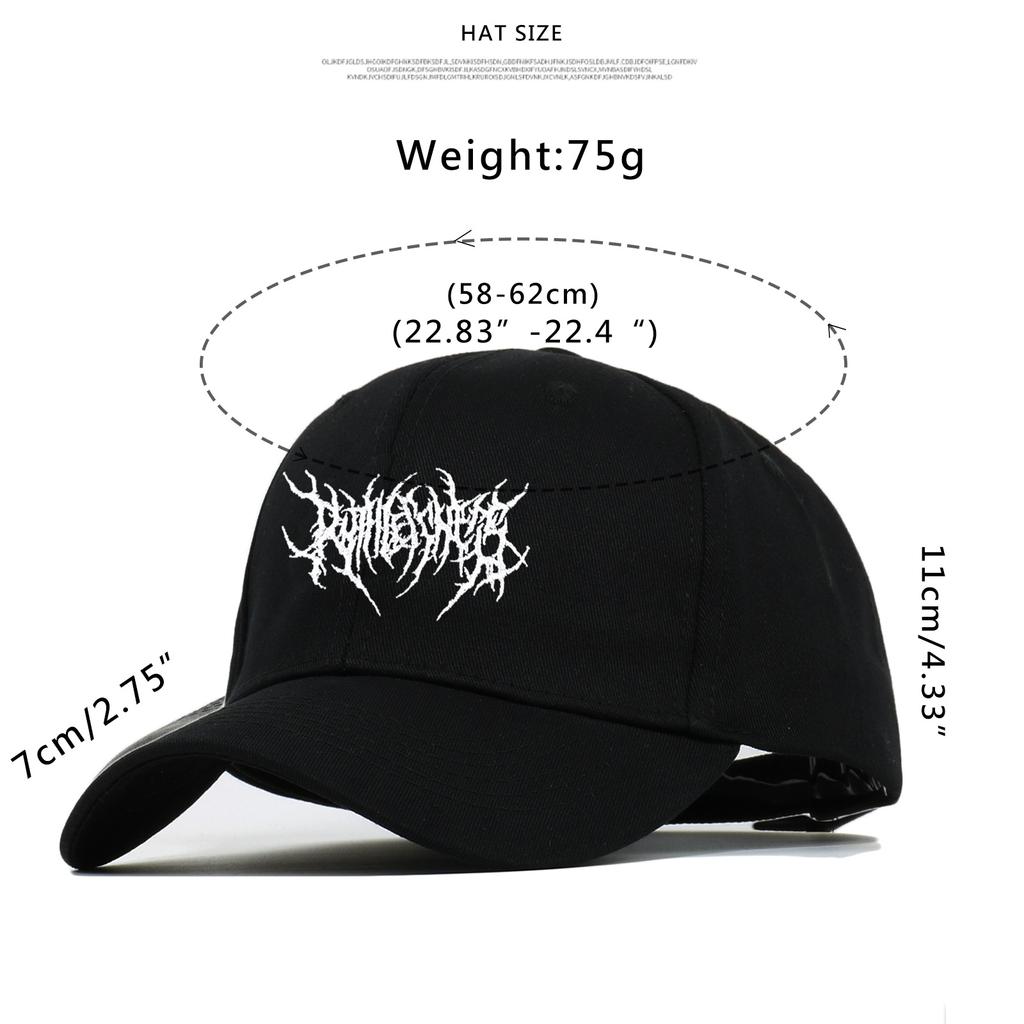 Gothic Street Punk Frauen Baseball Cap Baumwolle Mode Stickerei Outdoor Sport Y2K Schwarze Kappen Männer Frauen Weiche Snapback Dad Hats