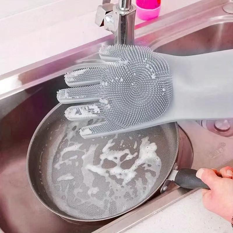 Silicone Dishwashing & Pet Bathing Gloves - Waterproof, Durable, Anti-Scratch for Women