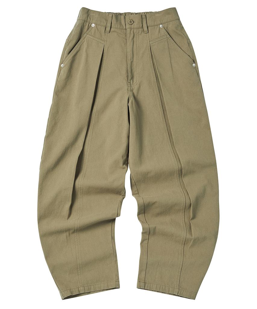 COMONINOZ Cotton Wide Pants [Khaki]