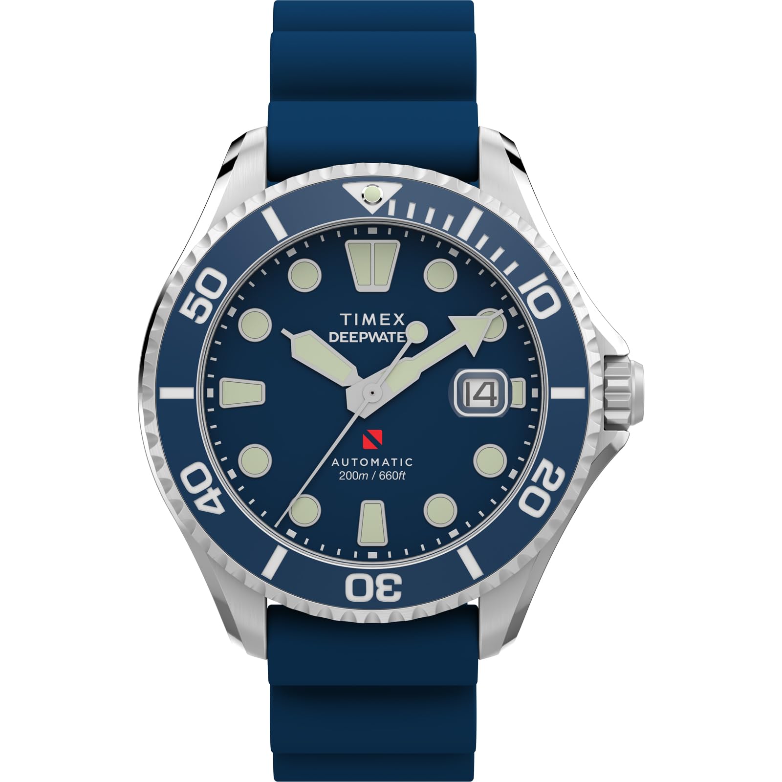

TIMEX Men s Deepwater Meridian Watch TW2Y39900, Automatic, 20 ATM Water Resistance, Sapphire Crystal, Blue Dial, Stainless Steel [Parallel Import]