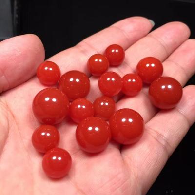 ABS High-Gloss Holeless Red Imitation Pearl Beads for DIY Jewelry Accessories