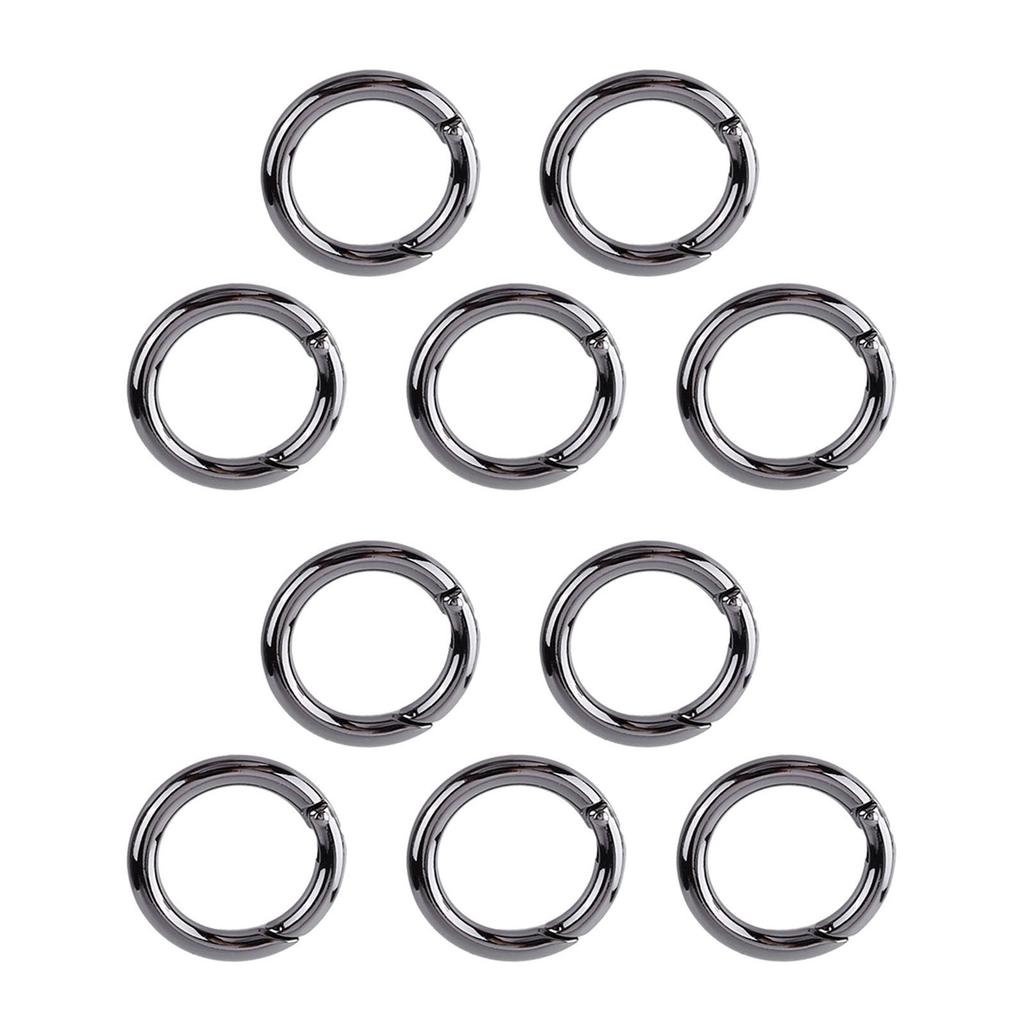 10PCS Metal Spring O Rings Zinc Alloy 28mm Round Carabiner Clips Keyrings Snap Hook Buckle for DIY Purse Shoulder Bag