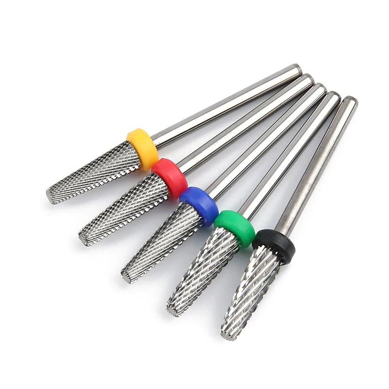 5 In 1 Tungsten Steel Nail Drill Bit For Manicure Gel Polish Remover Cutter Bits Electric Pedicure Tool