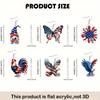 American Flag Acrylic Animal Earrings - Red & White Independence Day Theme