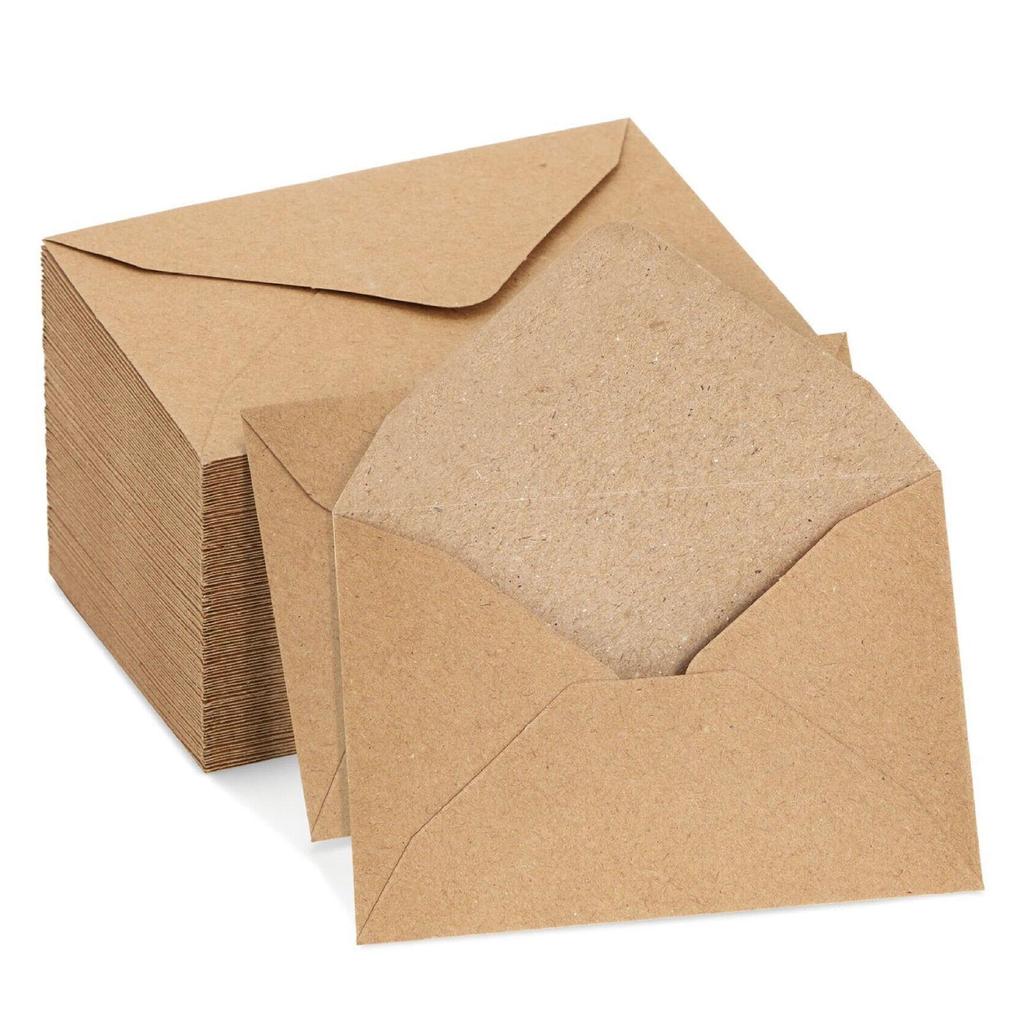 60 Pieces V Flap Envelopes Retro Blank Envelopes Invitation Envelopes Kraft Paper Envelopes Business Envelopes
