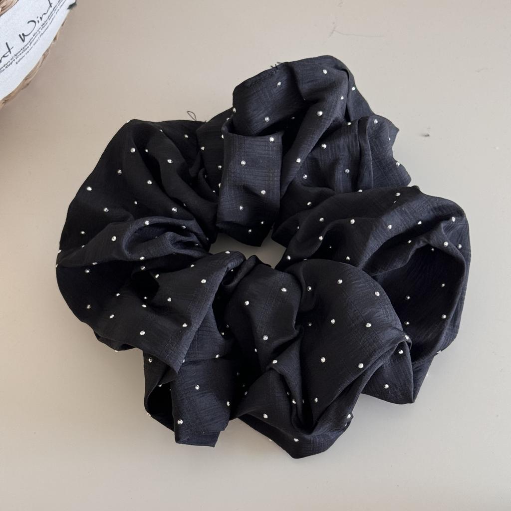 Elegant Retro Style French Light Luxury High-End Pointwise Hairband - Simple Artistic High Elastic Hair Rope Hair Accessory