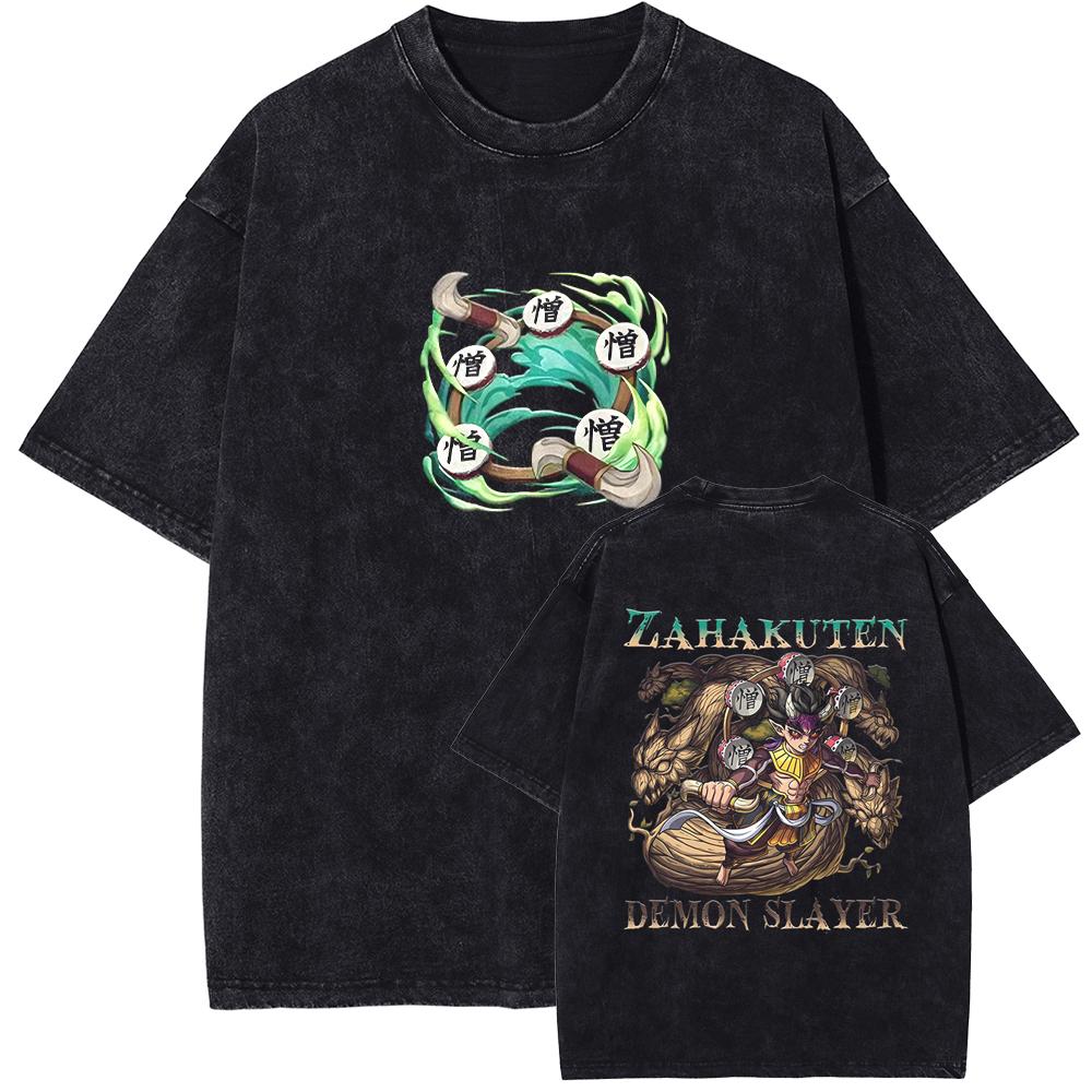 Japan Anime Demon Slayer Kamado Nezuko Graphic Tshirt Men Women Cotton T-shirts Vintage Washed Tee Harajuku Male Casual T Shirt