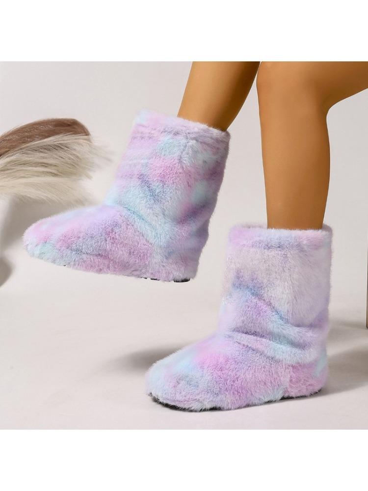 Fashion Autumn and Winter Thickened Warm Adult Large Size Middle Cylinder Anti-Slip Women's Boots