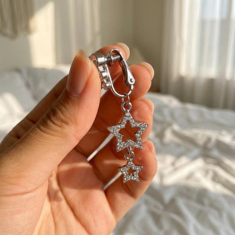 Fashion Butterfly Pentagram Non Perforated Navel Clip On Umbilical Navel Fake Pircing Zircon Cartilage Clip On Body Jewelry