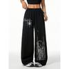 Womens High Street Hip Hop Loose Straight Leg Casual Pants