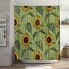 Vintage Sunflower Shower Curtain With Green Background Decorative Waterproof Fabric For Bathroom Accessories Perfect Gift Idea