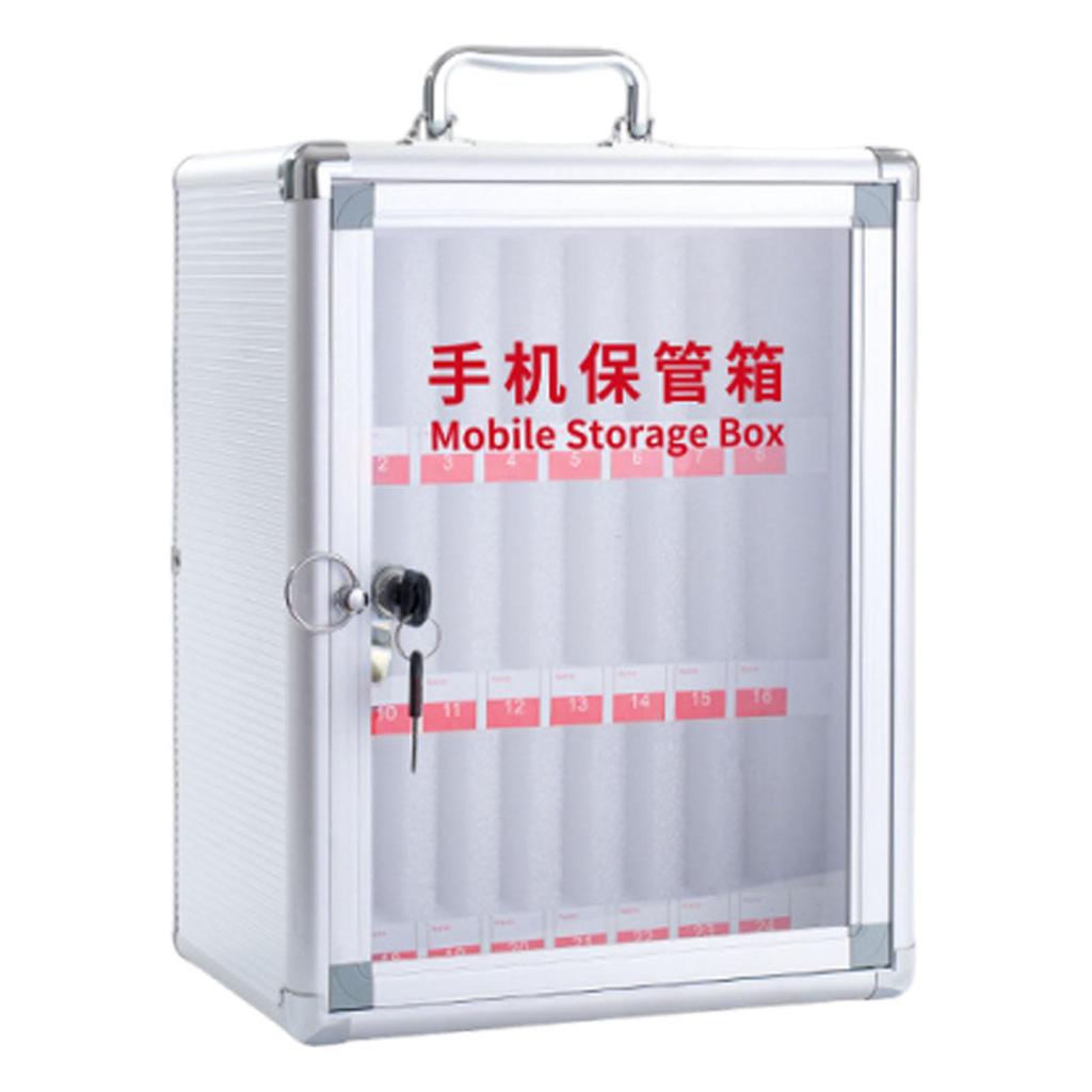 Lockable Mobile Phone Storage Box with Carrying Handle And Wall Mounting, Cabinet,