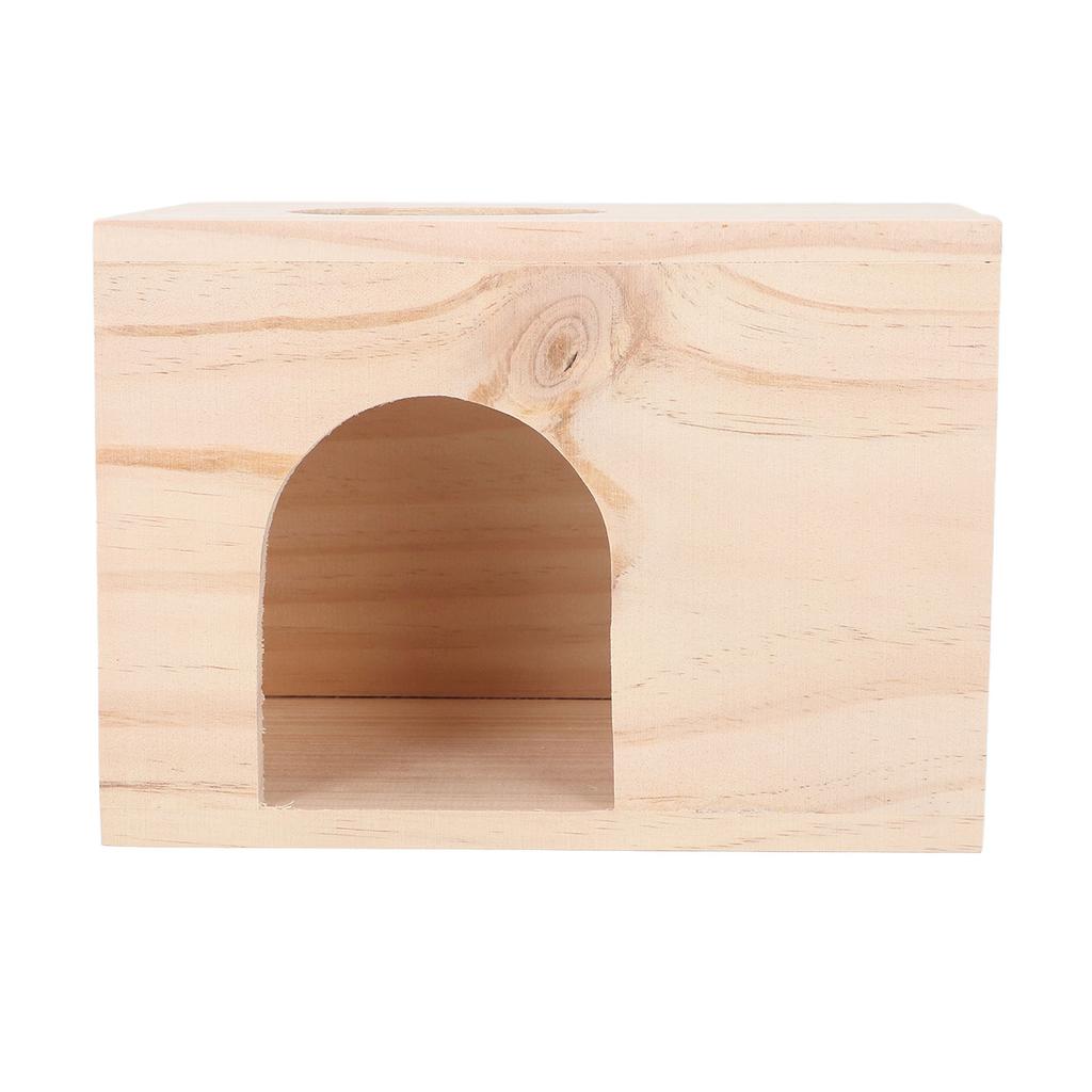 Tiny Hamster Wood House Bite Resistance Ventilated Eco Friendly Small Animal Hideout House for
