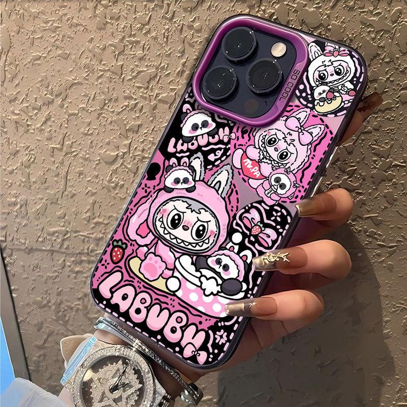 Panda Labu Is Suitable for Apple 16Pro Mobile Phone Case iPhone15 Color Silver 1413 Creative 12promax11x.