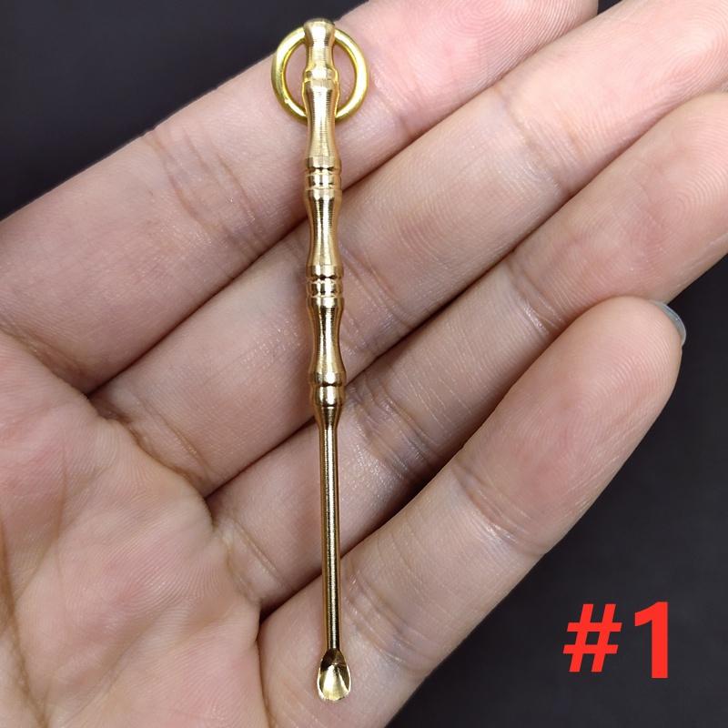 

Винтажная латунная мини-ложка, лопатка, ложка для нюхателя, инструмент для бутылок, брелок для ключей, инструмент для чистки ушей, аксессуары, восковой инструмент 1