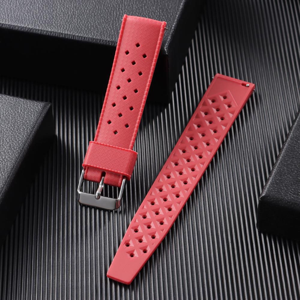 20mm 22mm Tropisches Silikonarmband für Seiko Diving Wasserdicht Atmungsaktiv Uhrenarmband für Samsung Gear für Huawei Watch GT Active